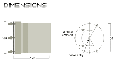 RB Large Xenon Strobe Light Dimensions